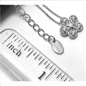 .925 Sterling Silver & 14k White Gold 0.20ctw Diamonique Diamonds Necklace