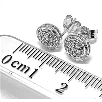 .925 Sterling Silver & 14k White Gold 0.25 ctw  Diamonique Diamonds  Stud Earrings