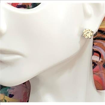 .925 Sterling Silver & 14k White Gold  2.00 ctw Round Cut Vivid Yellow Topaz  Stud Earrings Black Friday Special!! $1.00 NR