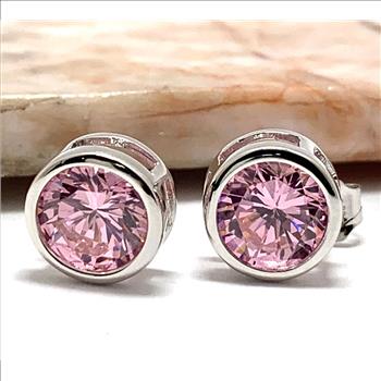 Pink topaz stud earrings Clearance