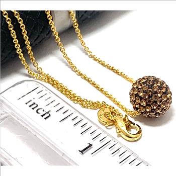 .925 Sterling Silver & 14k Yellow Gold  1.00ctw Cognac Topaz Necklace