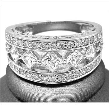 .925 Sterling Silver 1.50 ctw Wedding Anniversary Ring