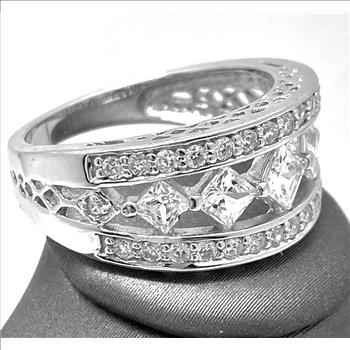 .925 Sterling Silver 1.50 ctw Wedding Anniversary Ring