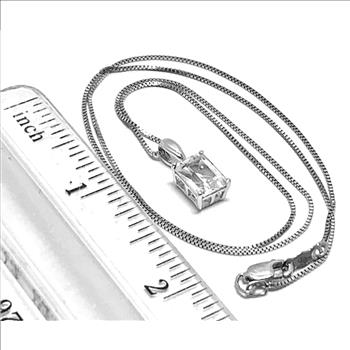 .925 Sterling Silver & 18K Gold Moissanite Solitaire Necklace