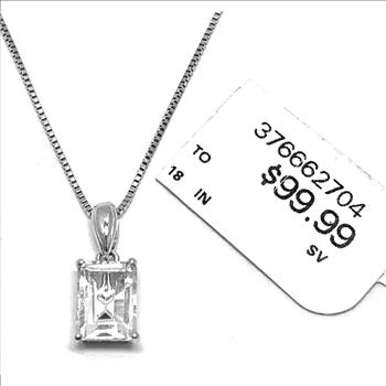 .925 Sterling Silver & 18K Gold Moissanite Solitaire Necklace