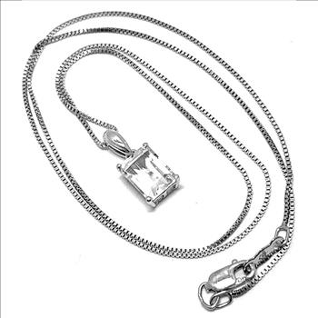 .925 Sterling Silver & 18K Gold Moissanite Solitaire Necklace