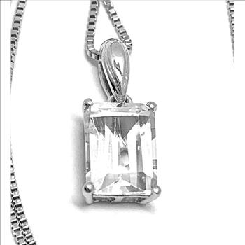 .925 Sterling Silver & 18K Gold Moissanite Solitaire Necklace