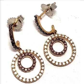 .925 Sterling Silver & 18k Rose Gold Chocolate Collection Earrings