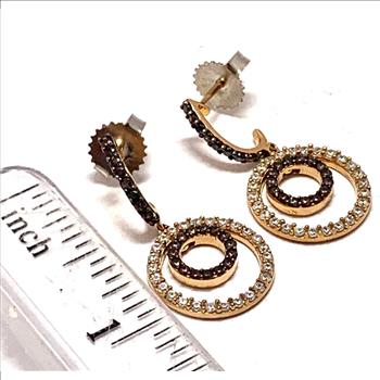 .925 Sterling Silver & 18k Rose Gold Chocolate Collection Earrings