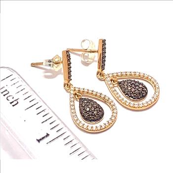 .925 Sterling Silver & 18k Rose Gold Chocolate Collection Earrings