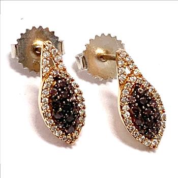.925 Sterling Silver & 18k Rose Gold Chocolate Collection Earrings