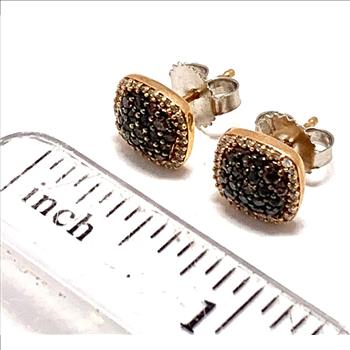 .925 Sterling Silver & 18k Rose Gold Chocolate Collection Earrings