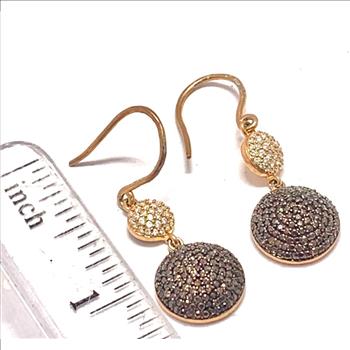 .925 Sterling Silver & 18k Rose Gold Chocolate Collection Earrings