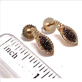 .925 Sterling Silver & 18k Rose Gold Chocolate Collection Earrings