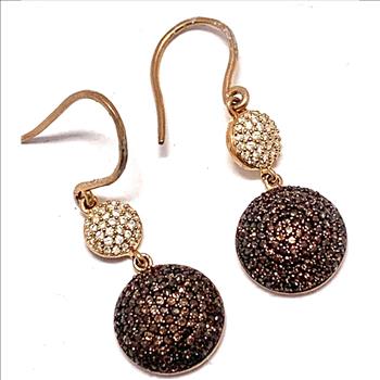 .925 Sterling Silver & 18k Rose Gold Chocolate Collection Earrings