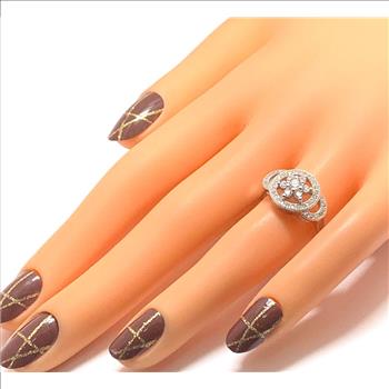 .925 Sterling Silver & 18k White Gold 0.75ctw Diamonique Diamond Ring