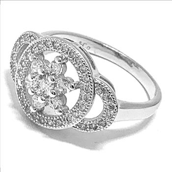 .925 Sterling Silver & 18k White Gold 0.75ctw Diamonique Diamond Ring