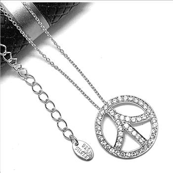 .925 Sterling Silver & 18k White Gold 1.00ctw Diamonique Diamond Necklace