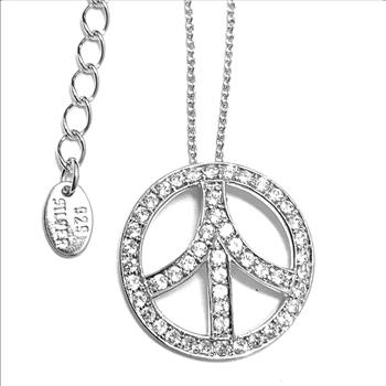 .925 Sterling Silver & 18k White Gold 1.00ctw Diamonique Diamond Necklace