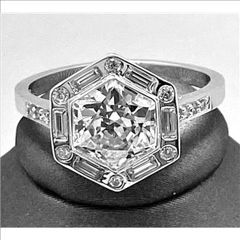 .925 Sterling Silver 5.50 ctw Diamonique Diamonds Engagement Ring