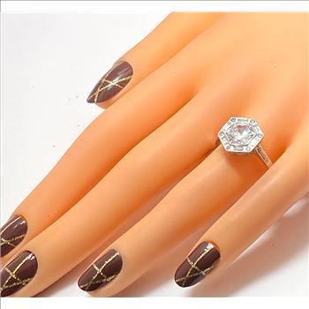 .925 Sterling Silver 5.50 ctw Diamonique Diamonds Engagement Ring