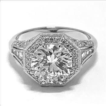 925 Sterling Silver 8.00ctw Diamonique Diamond Engagement Ring Size 10