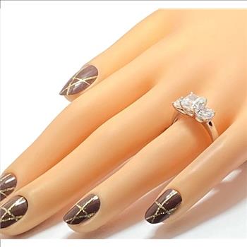 .925 Sterling Silver, 8.50ct Diamonique Diamond Ring
