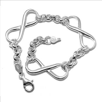 .925 Sterling Silver Made in Italy Infinity Tennis Bracelet