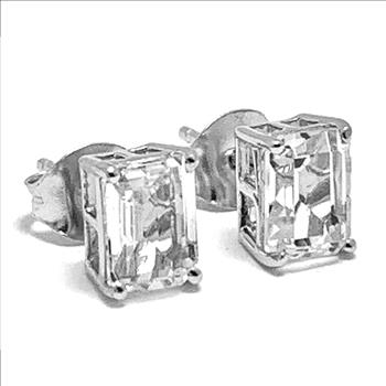 .925 Sterling Silver Moissanite Solitaire Stud Earrings 18kt Gold Over