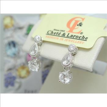 .925 Sterling Silver & White Zircon 