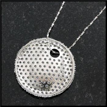 .925 Sterling Silver with White Topaz Circular Necklace