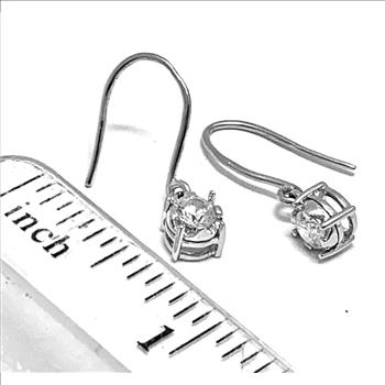 .925 Strerling Silver & 14k Gold 0.40ctw Diamonique Diamond  Earrings