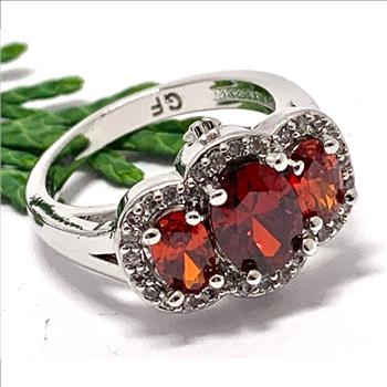 $99 Retail 4.00ctw Garnet & Diamonique Diamond Anniversary Ring