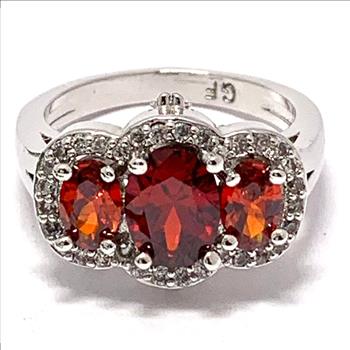 $99 Retail 4.00ctw Garnet & Diamonique Diamond Anniversary Ring