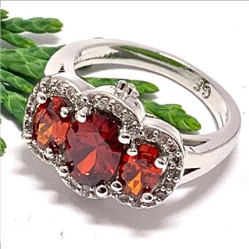 $99 Retail 4.00ctw Garnet & Diamonique Diamond Anniversary Ring