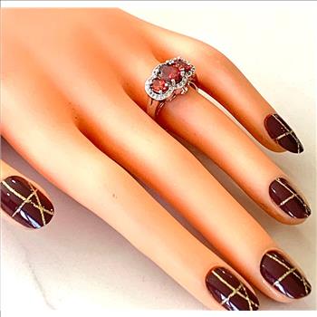 $99 Retail 4.00ctw Garnet & Diamonique Diamond Anniversary Ring