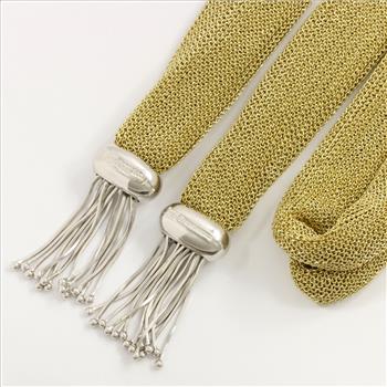 Adami & Martucci Italian Designer Mesh Collection Extra Long Gold Tone Necklace