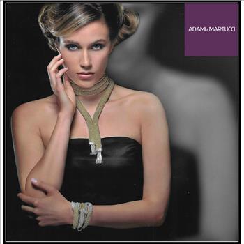 Adami & Martucci Italian Designer Mesh Collection Extra Long Gold Tone Necklace