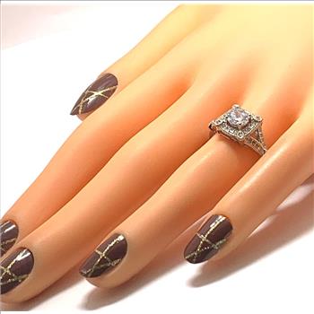 Antique Design 1.00ctw Diamonique Diamond Engagement Ring