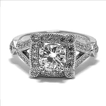 Antique Design 1.00ctw Diamonique Diamond Engagement Ring