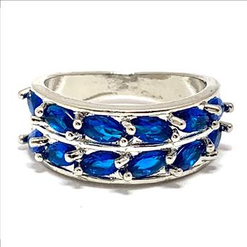 Antique Design 1.50ctw Blue Topaz  Anniversary Ring