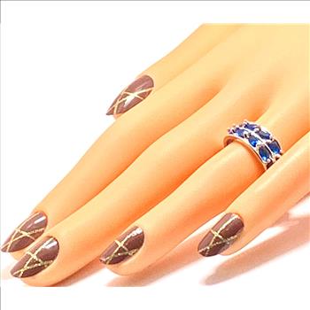 Antique Design 1.50ctw Blue Topaz  Anniversary Ring