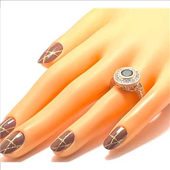 Antique Design 1.50ctw Emerald & Diamonique Diamond Engagement Ring