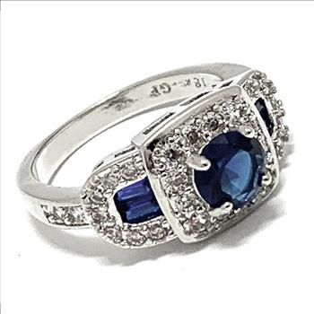 Antique Design 2.00ctw Sapphire & Diamonique Diamond Ring