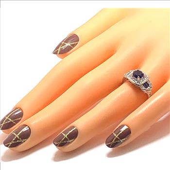 Antique Design 2.00ctw Sapphire & Diamonique Diamond Ring
