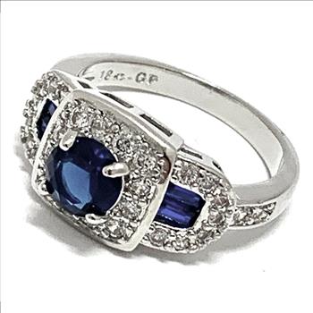 Antique Design 2.00ctw Sapphire & Diamonique Diamond Ring