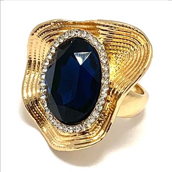 Antique Design 45.50ctw Sapphire & Diamonique Diamond Large Ring  SZ8