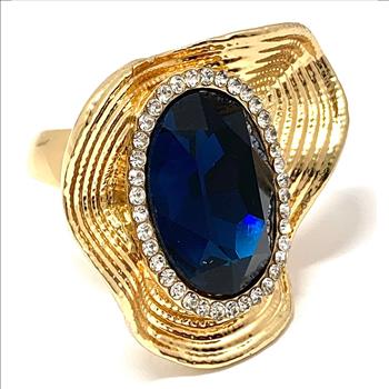 Antique Design 45.50ctw Sapphire & Diamonique Diamond Large Ring  SZ8