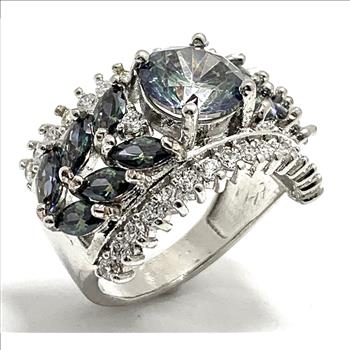 Antique Design 5.25ctw Mistique Topaz & Diamonique Diamond Ring