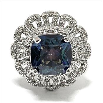 Antique Design 9.00ctw Mistique Topaz & Diamonique Diamond Ring